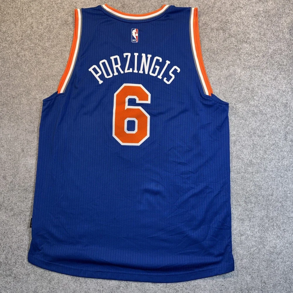Adidas Kristaps Porzingis New York‎ Knicks Jersey XL Blue Swingman Polyester